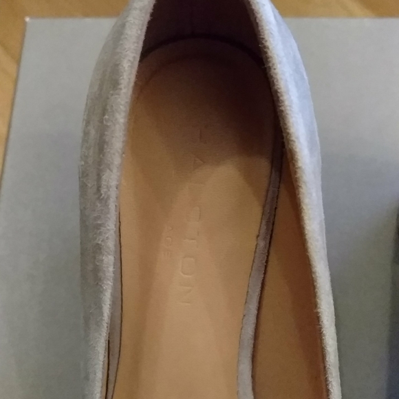 New Beautiful Halston gray suede heels - Picture 2 of 10